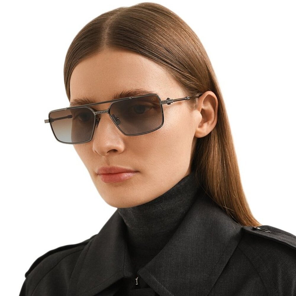 NEW VALENTINO V-SEI BROWN TITANIUM UNISEX VALENTINO SUNGLASSES VLS-111C